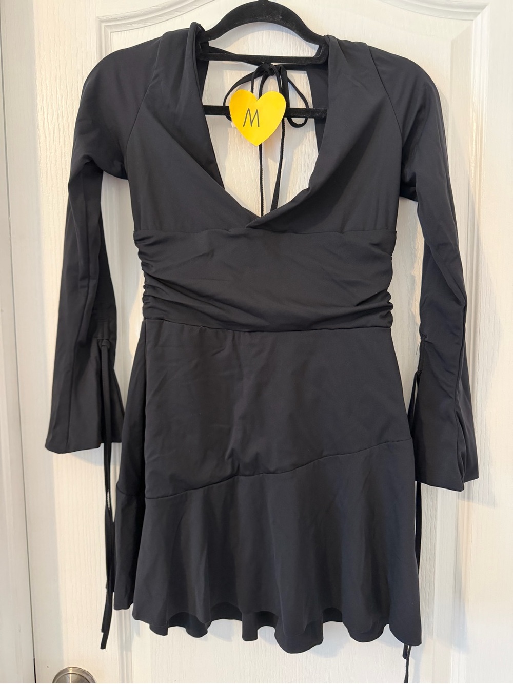 Black Long-Sleeve V-Neck Women’s Dress